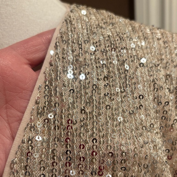 Bardot Glittering Sequin Bodysuit in Silver - Picture 3 of 8